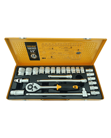 Set Juego Dados Hexagonales 1/2 24 Piezas Toolmak Tmk19524