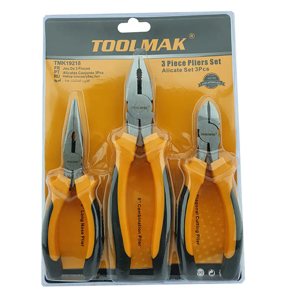 Set Kit Juego De Alicates 3 Piezas Toolmak 1