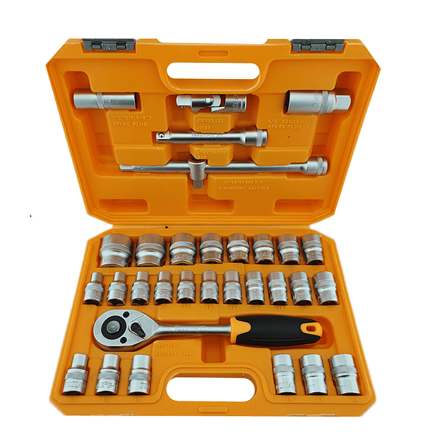 Juego Caja Set Dados Con Chicharra 1/2 32 Piezas Toolmak