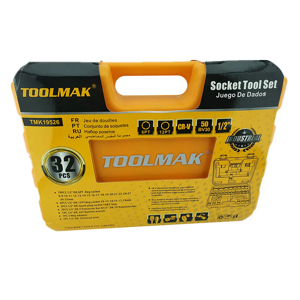 Juego Caja Set Dados Con Chicharra 1/2 32 Piezas Toolmak 2