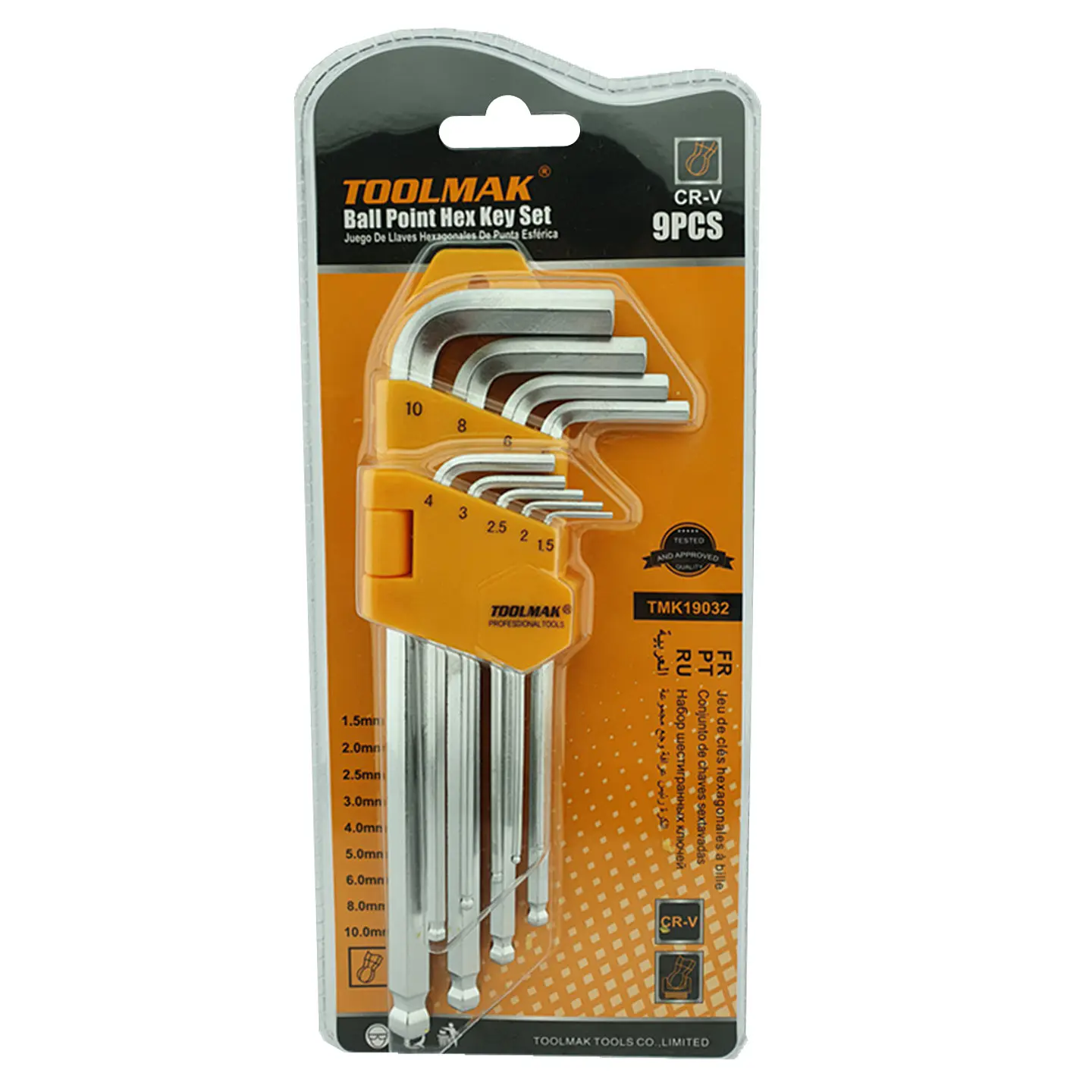 Juego Llaves Allen Medianas Hexagonal 9 Piezas Toolmak 1