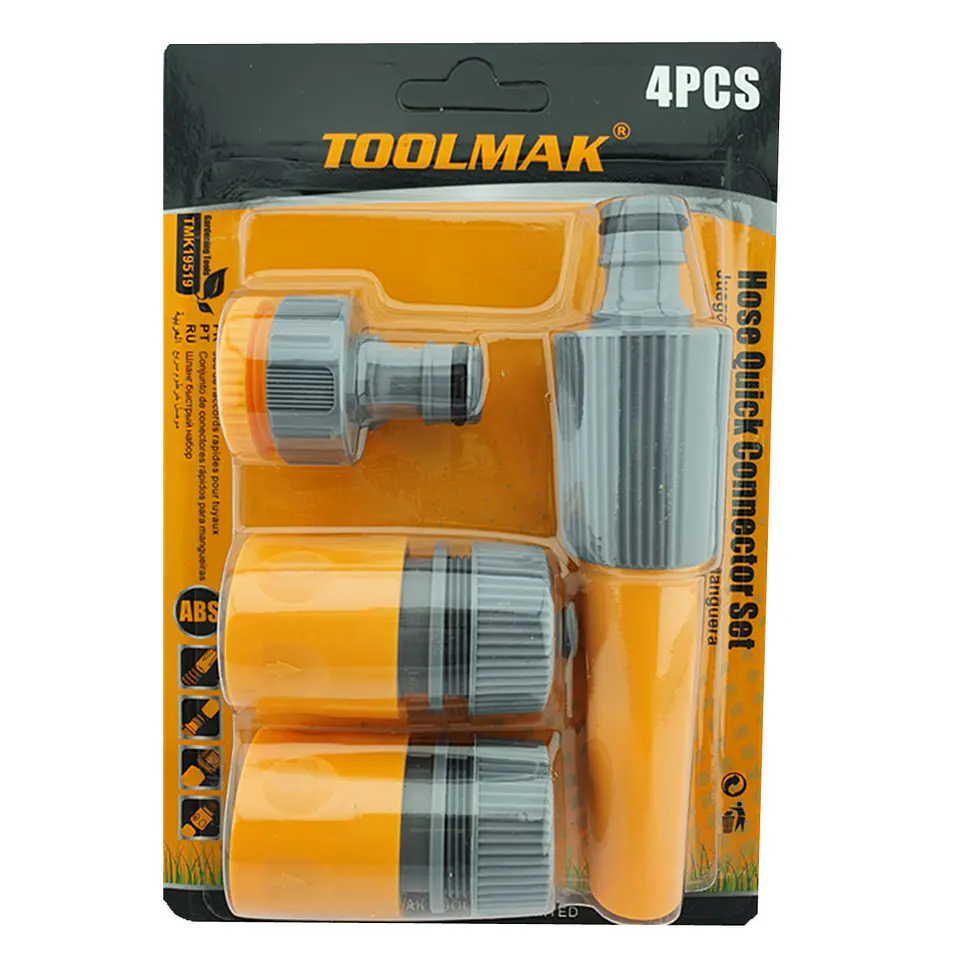 Kit de Conector Rápido para Manguera De Jardín 4 Piezas Toolmak 1