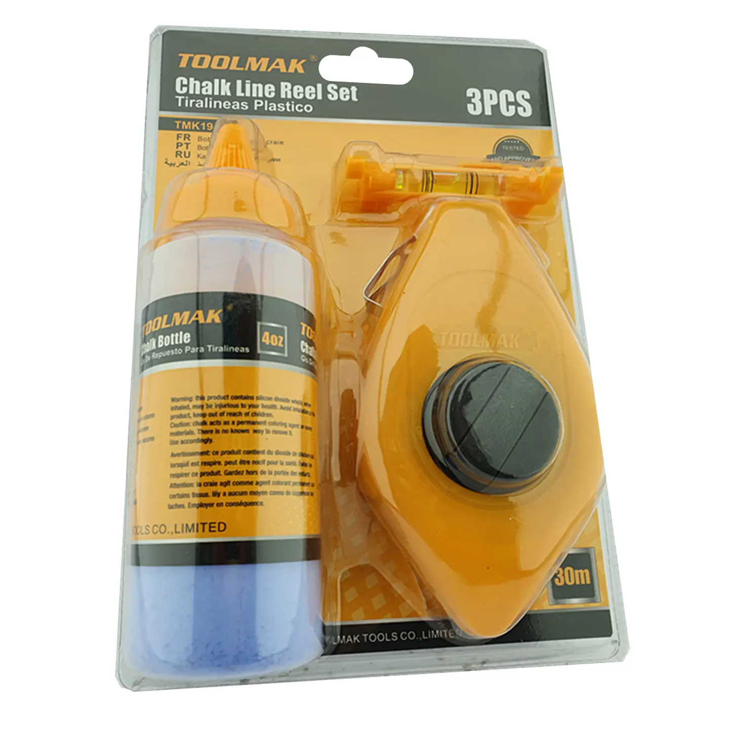 Kit Set Juego De Tizalineas 4 Oz Nivel Tiralineas 3 Pcs Tmk 1