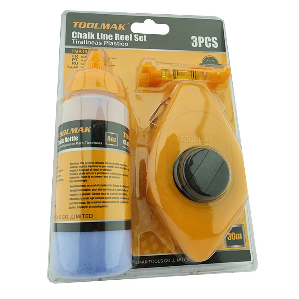 Kit Set Juego De Tizalineas 4 Oz Nivel Tiralineas 3 Pcs Tmk 1