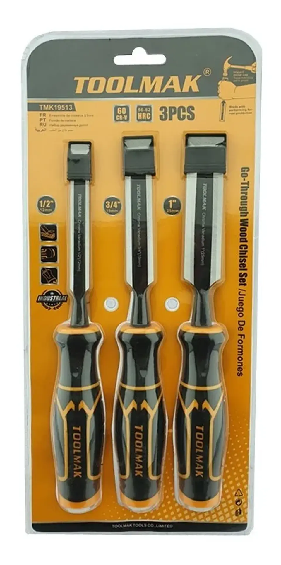 Set Kit Jgo De Formones Cinceles P/ Madera 3 Piezas Toolmak 1