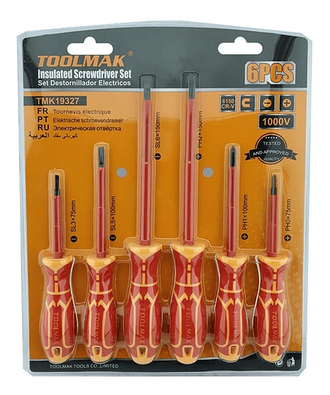 Juego De Destornilladores Electricos 6 Pieza Toolmak