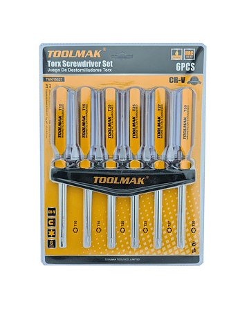 Kit Juego De Destornilladores Torx Estrella 6 Piezas Toolmak