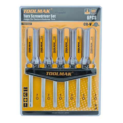 Kit Juego De Destornilladores Torx Estrella 6 Piezas Toolmak