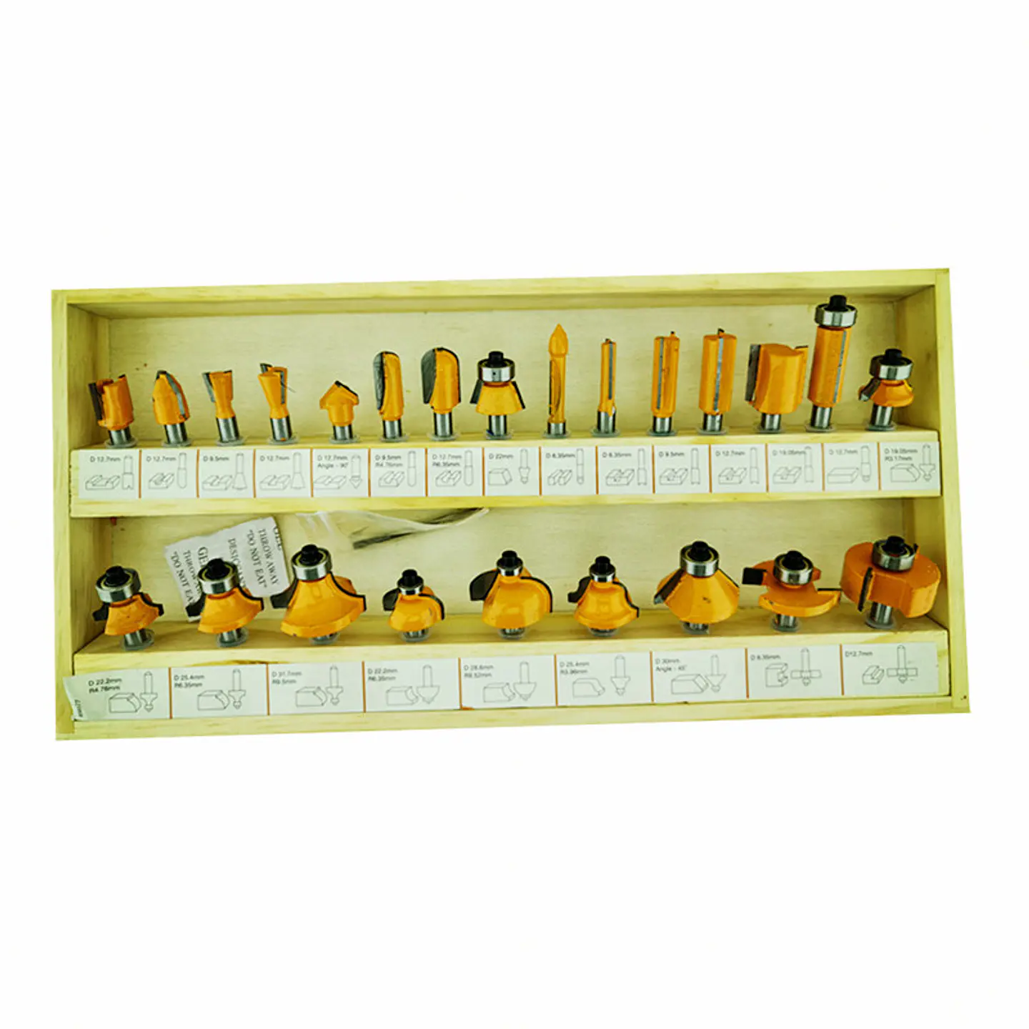 Kit Fresa 24 Pieza Madera 1/4 6.35mm Tupi Fresadora Crownman 2