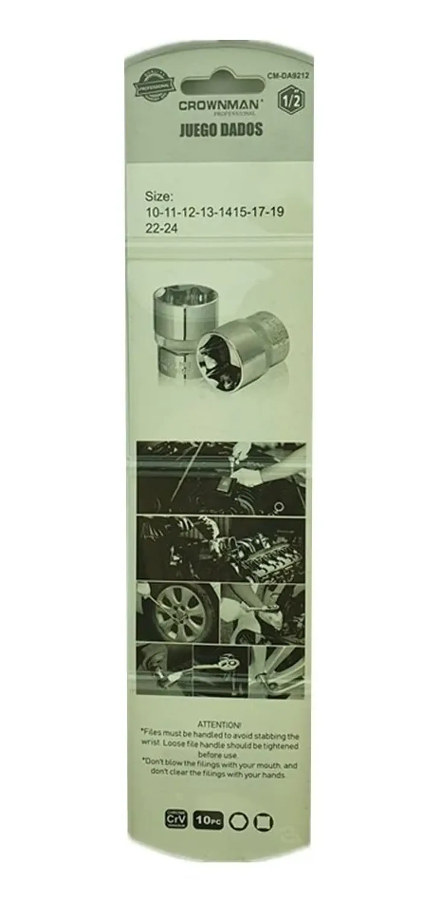 Set Kit Juego De Dados Hembra Hexagonal 10 Piezas Crownman 2