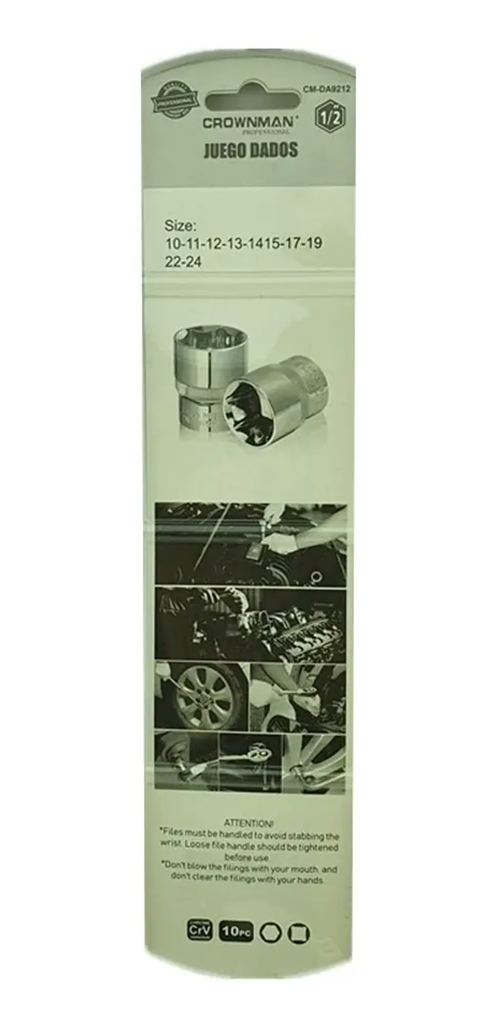 Set Kit Juego De Dados Hembra Hexagonal 10 Piezas Crownman 2