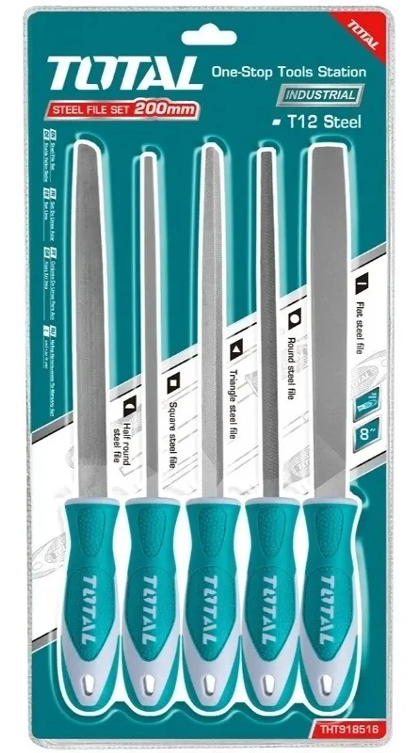 Kit Set Juego De Limas De Acero 5 Piezas 8 Pulgadas Total 1