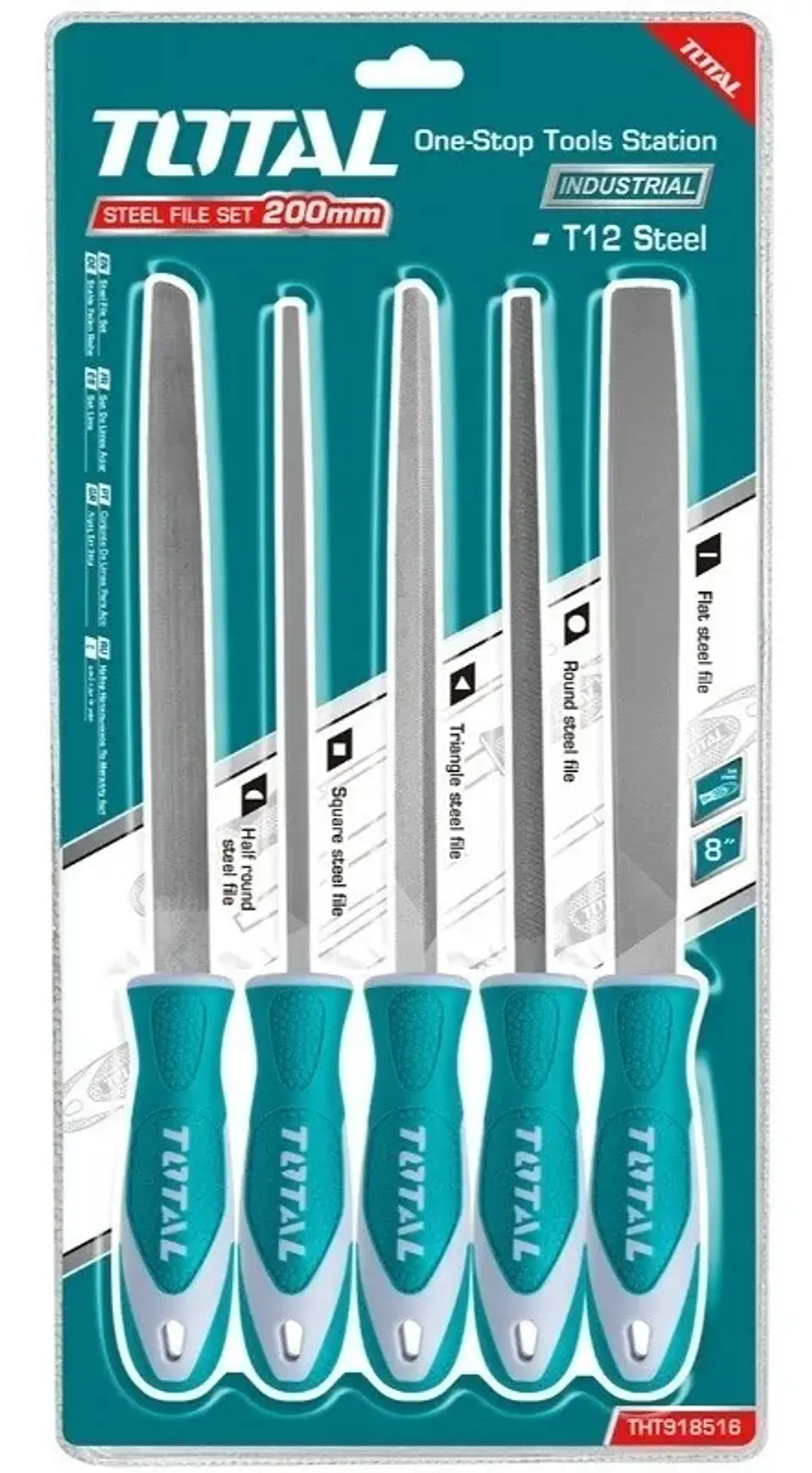 Kit Set Juego De Limas De Acero 5 Piezas 8 Pulgadas Total 1