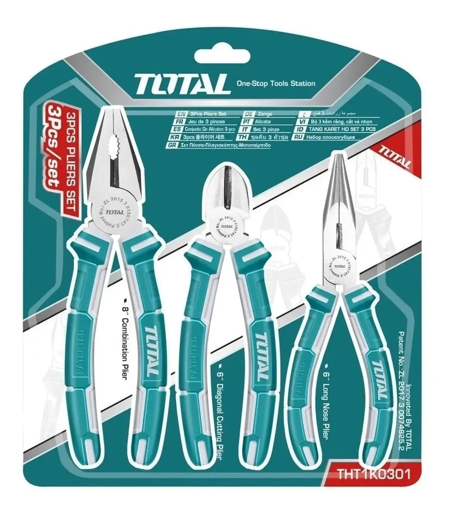 Set De Alicates Universal Combinados 3 Pieza Total Tht1k0301 2