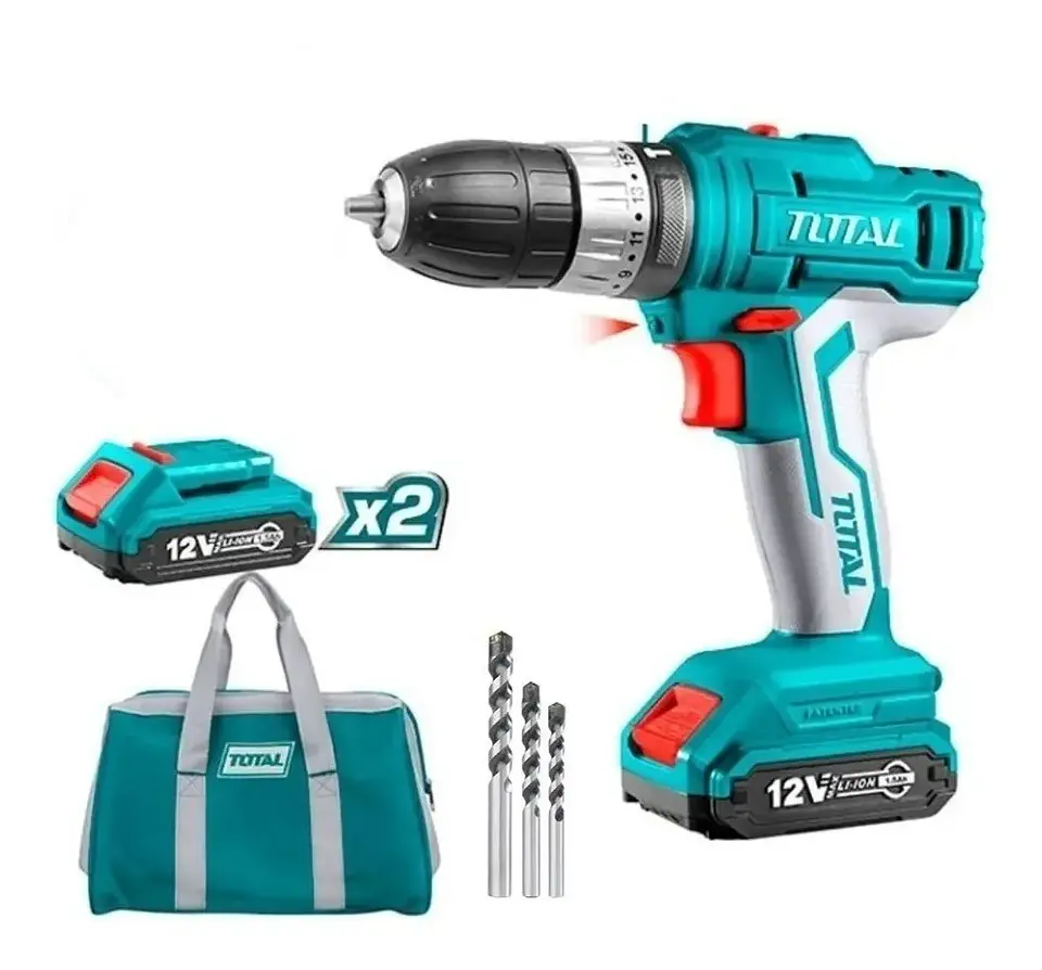 Taladro Atornillador Impacto Inalambrico 10mm 12v 2bat Total TIDLI1222 2