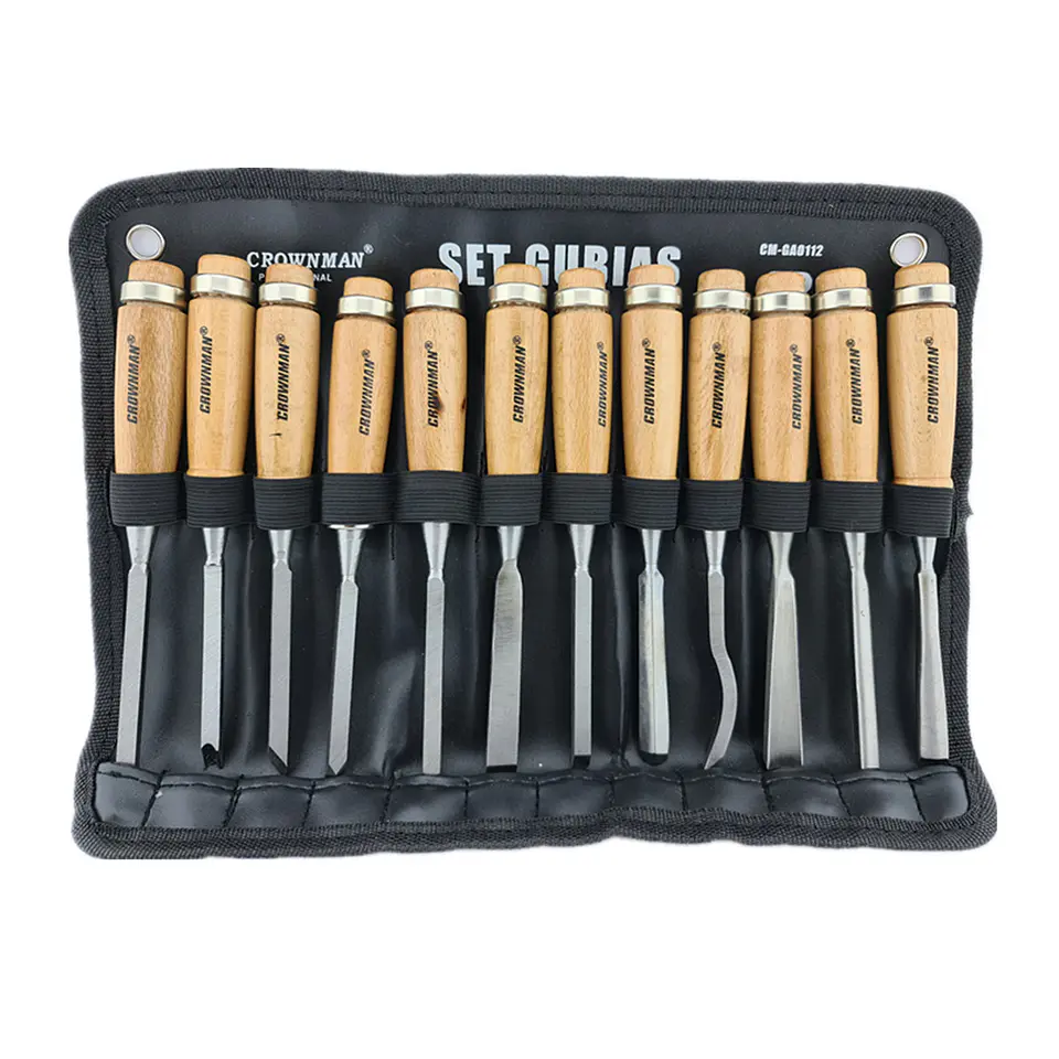 Juego De Cinceles Para Tallar Madera Gubia 12 Pieza Crownman 1