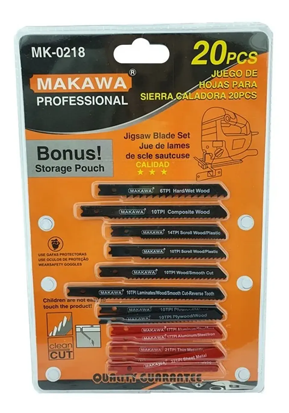 Set Juego De Hojas Para Sierra Caladora 20 Piezas Makawa 1