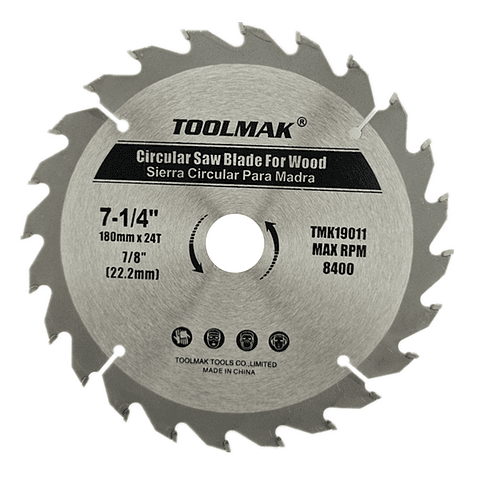 Disco De Sierra Circular 7 1/4 Pulgadas 24 Dientes Toolmak