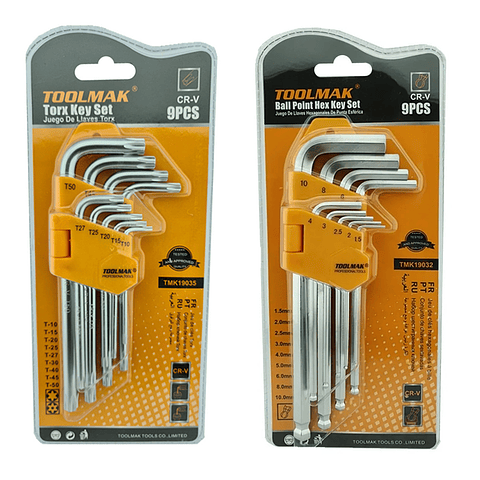 Juego De Llaves Allen Medianas Hexagonal Y Estrella Toolmak