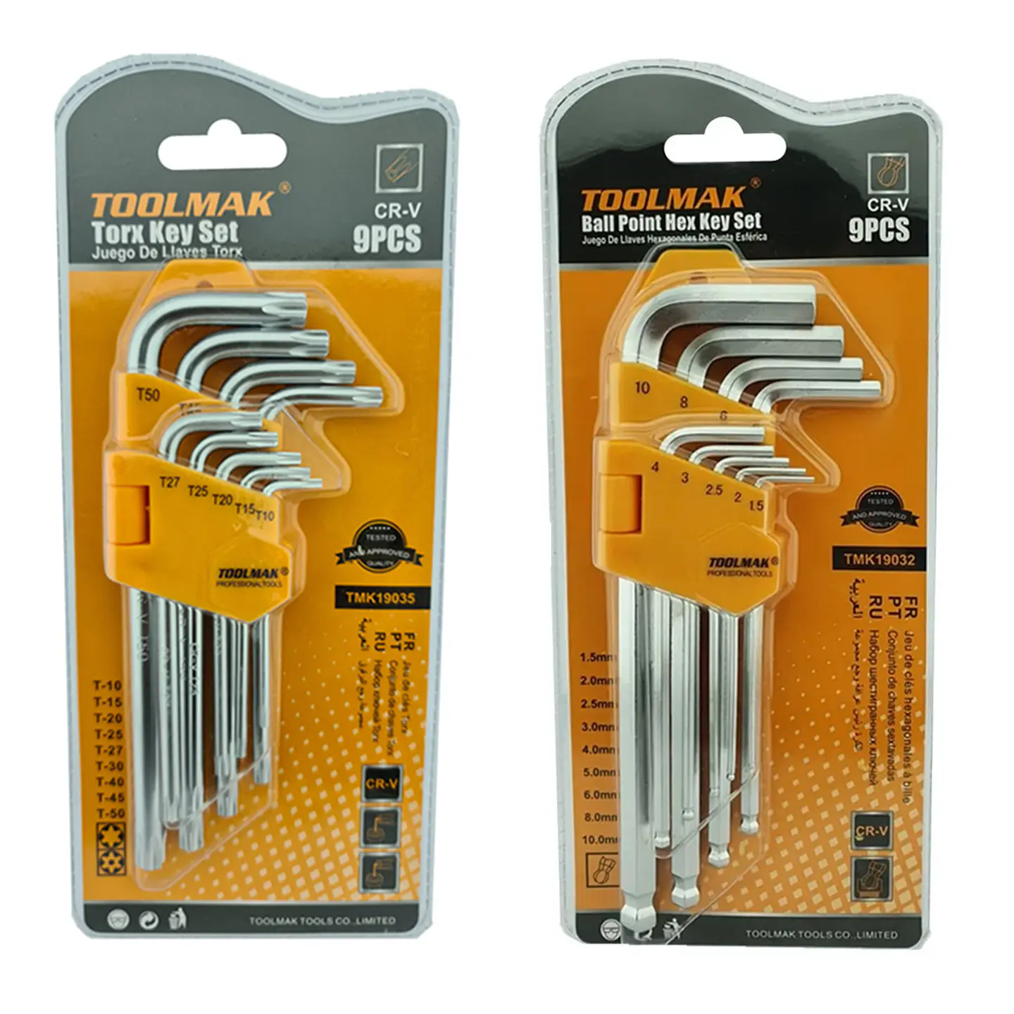 Juego De Llaves Allen Medianas Hexagonal Y Estrella Toolmak 1