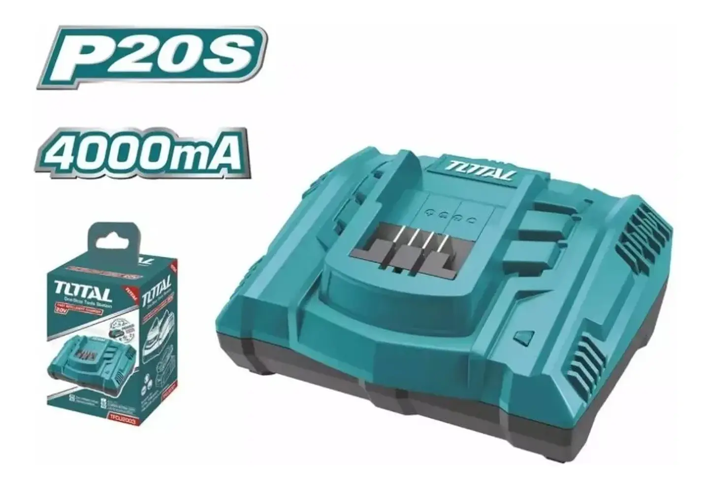 Cargador Rápido De Bateria Inteligente 20v 4.0ah Total 2