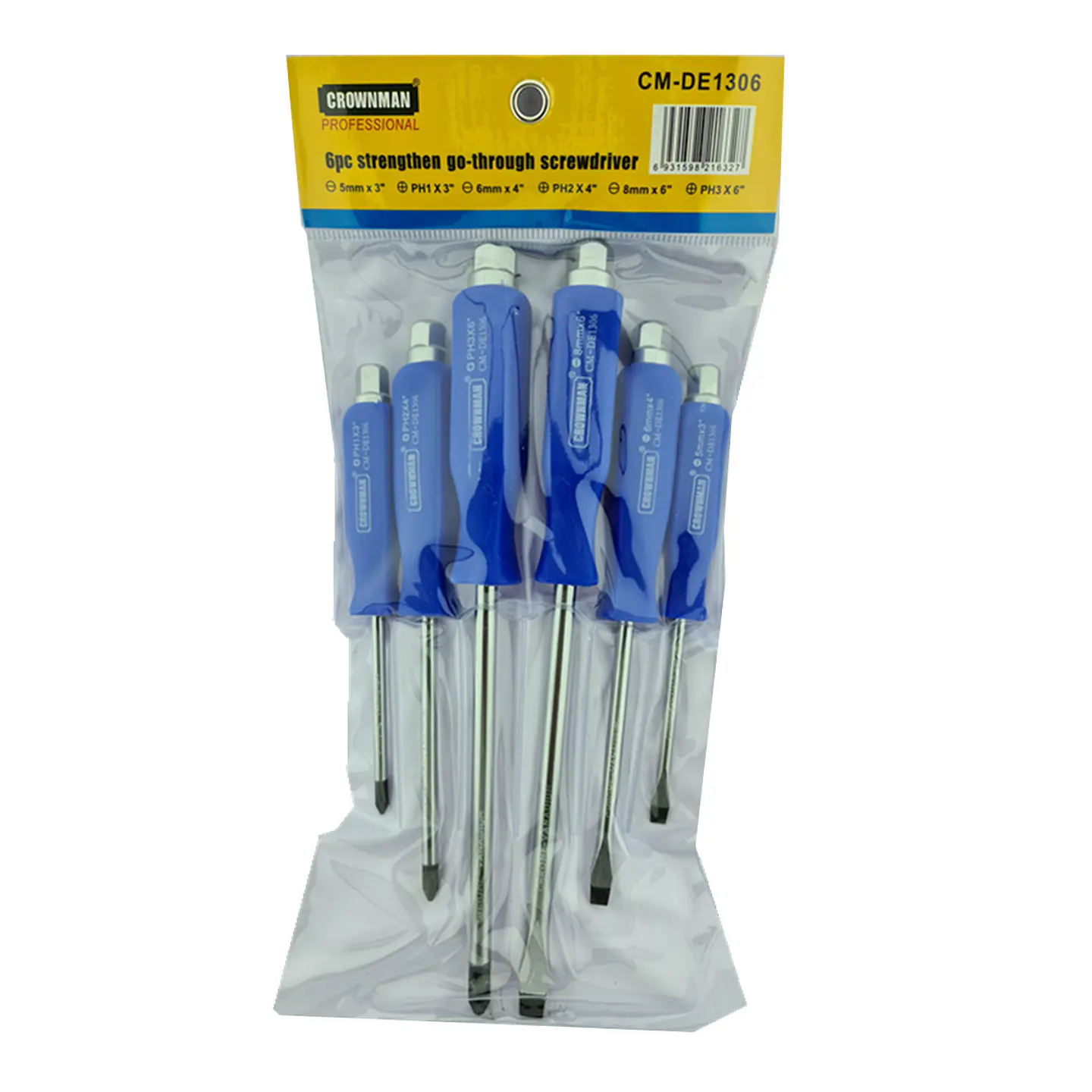 Set Kit Juego De Destornilladores De Golpe 6 Piezas Crownman 1