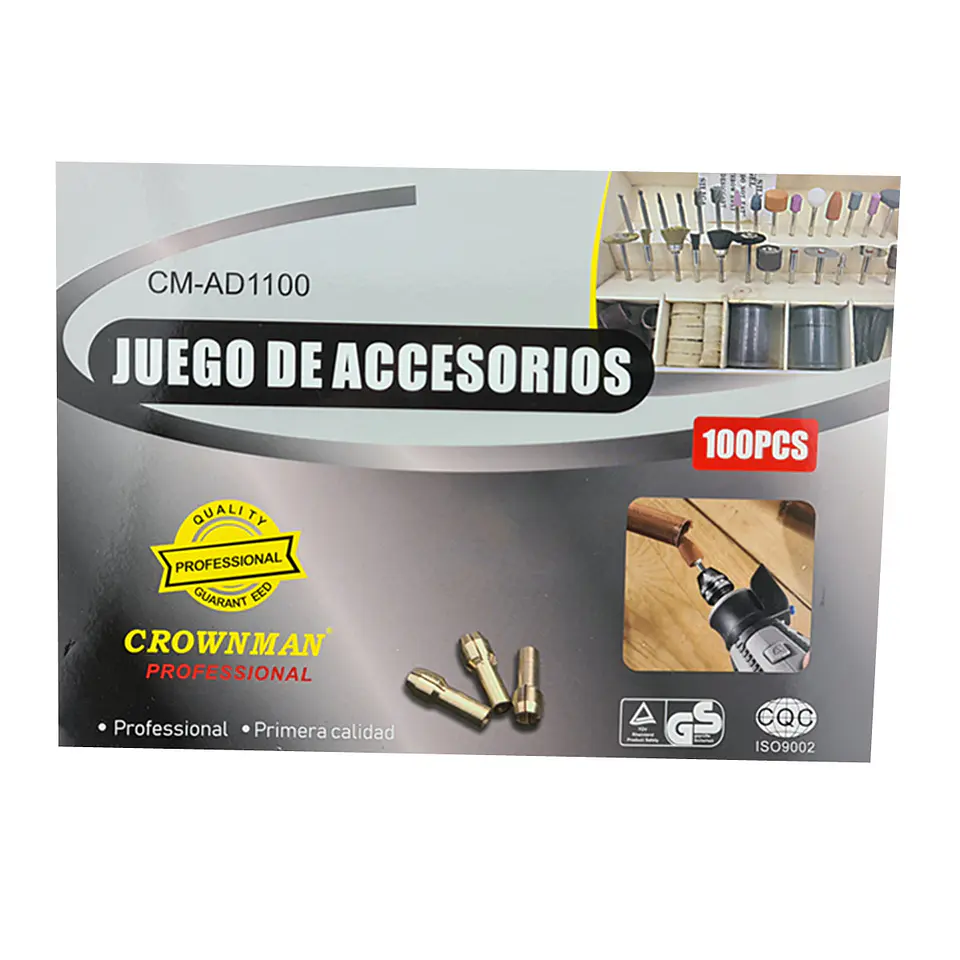 Kit Set Jgo De Acc Para Minitorno Tipo Dremel 100pc Crownman 3