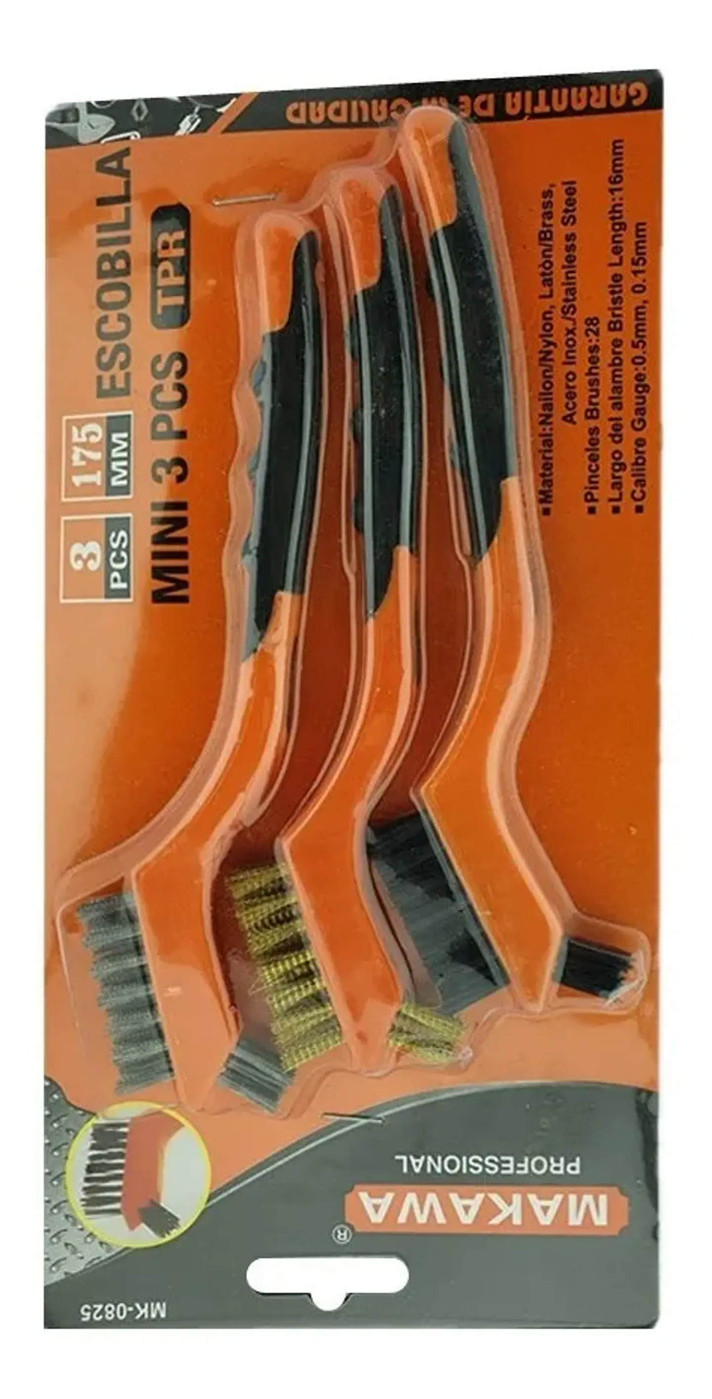 Juego De Mini Escobillas 175mm 3 Piezas Makawa Mk-0825 2