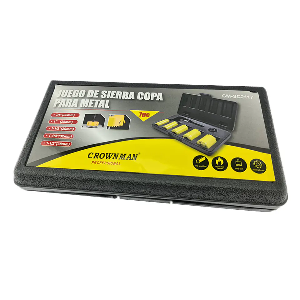 Set De Sierra Copa Bi-metal 7 Piezas Crownman SCCM2117 3