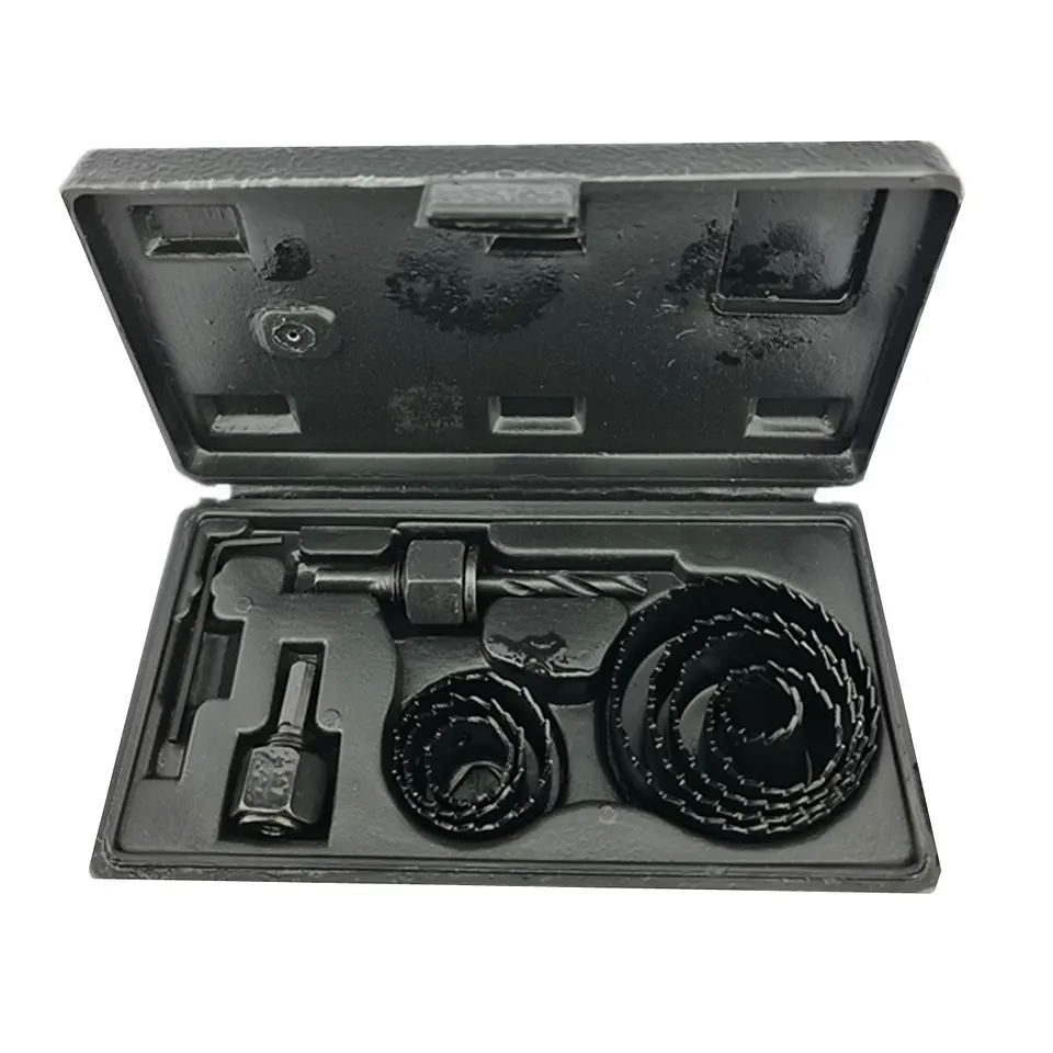 Juego Hoja Broca Sierra Copa Para Madera 11 Piezas Asaki 1