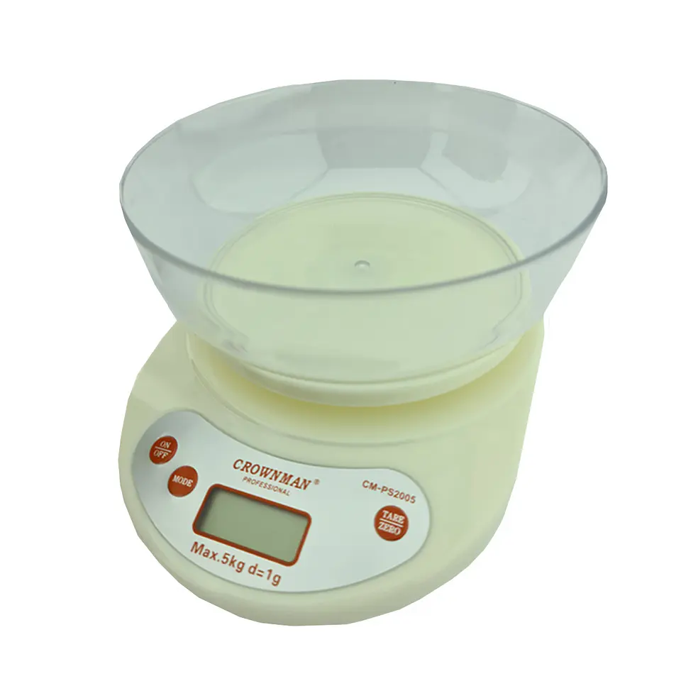 Bascula Balanza Pesa Digital De Cocina 5Kg Bowl Con Pilas Crownman 1