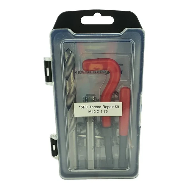 Kit di Riparazione Filettatura da 15 Pezzi Metrico M12 X 1,25 mm
