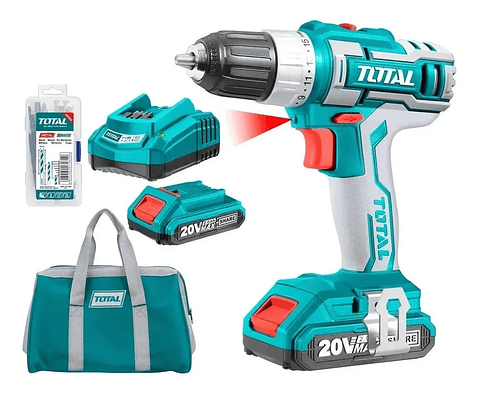 Taladro Atornillador Inalámbrico 10mm 20v 2bt Total TDLI2002