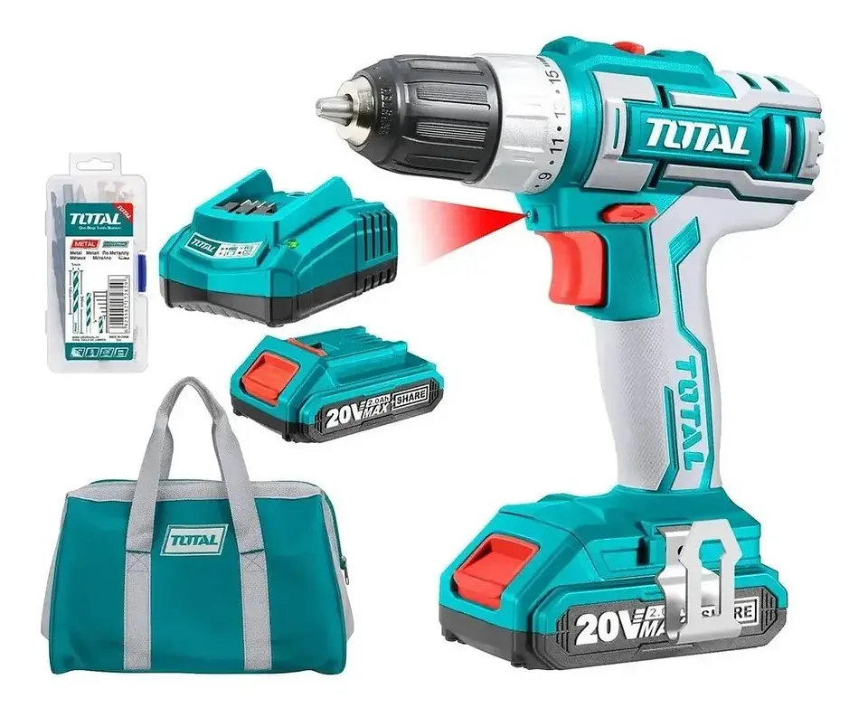 Taladro Atornillador Inalámbrico 10mm 20v 2bt Total TDLI2002 1