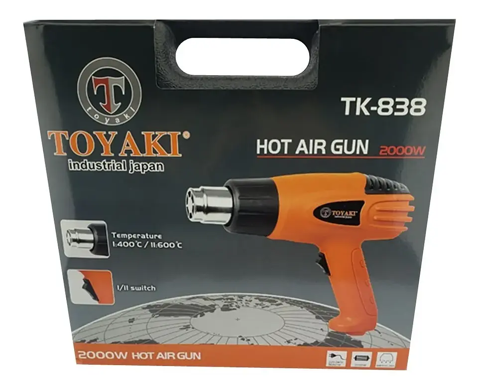 Pistola De Calor 2000w 600°c Maletin Toyaki Tk-838 2
