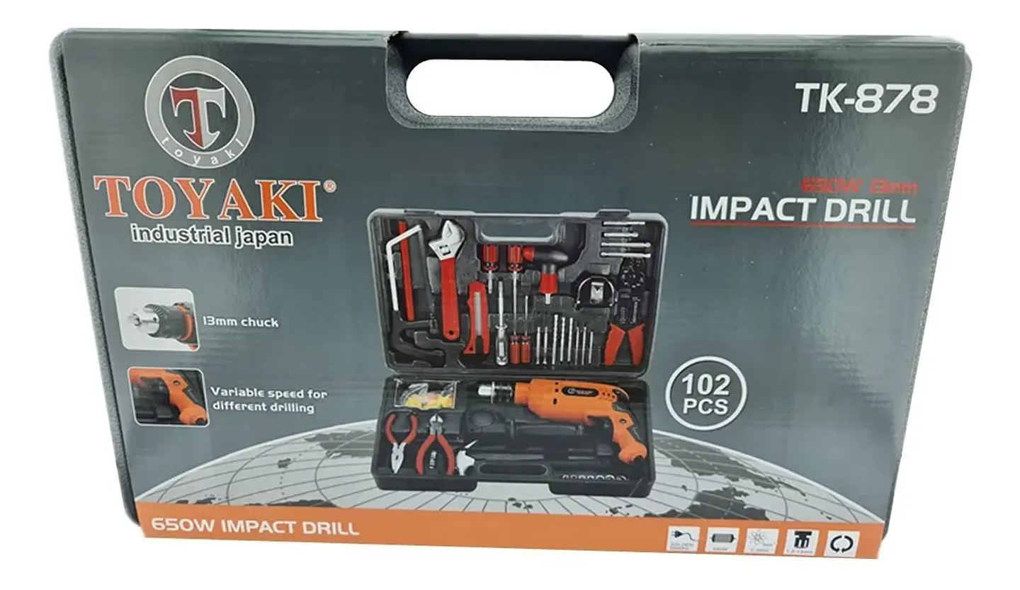 Maleta Multi Herramienta Taladro 650w 102 Pcs Toyaki Tk-878 4