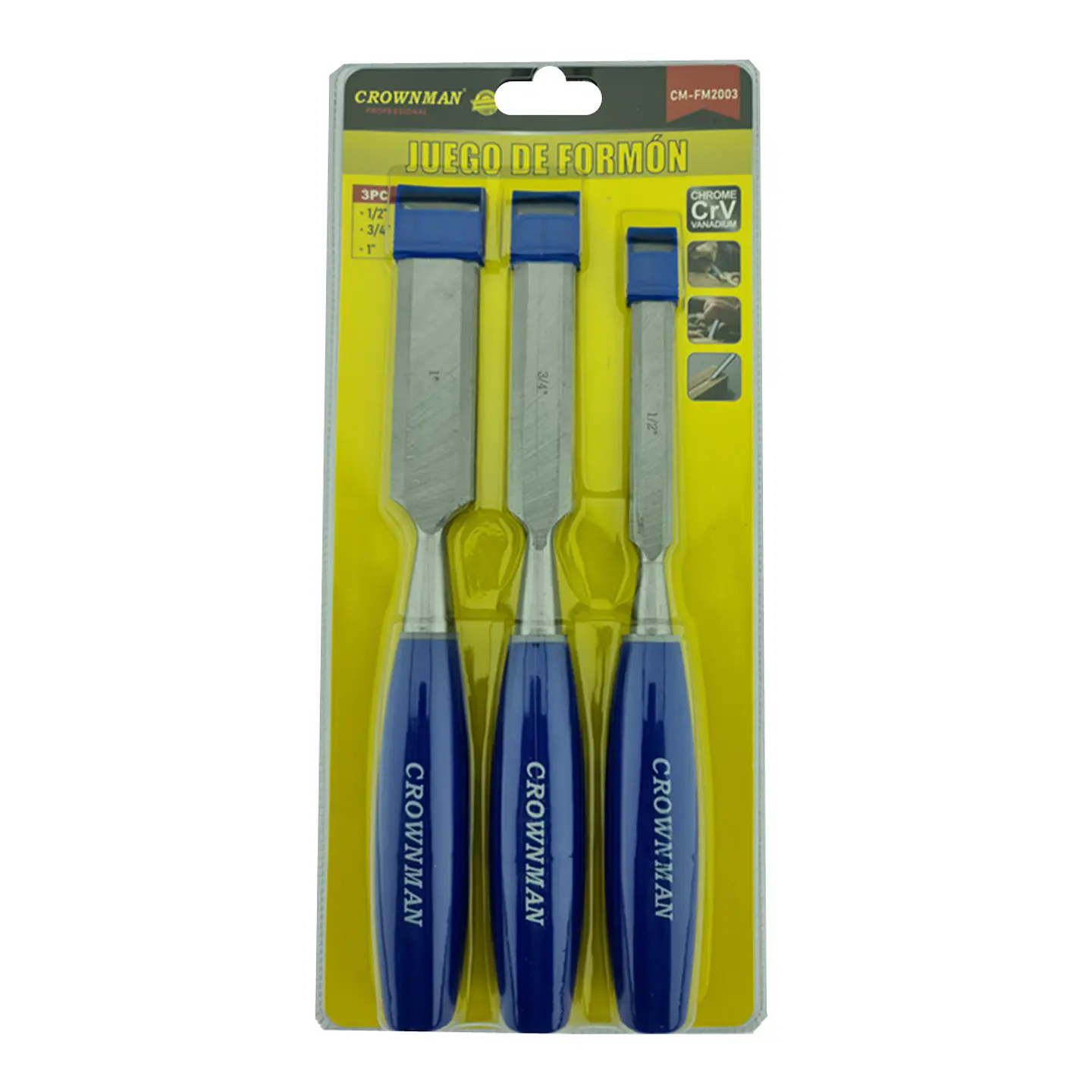 Kit Set Juego De Cinceles Formon Madera 3 Piezas Crownman 1