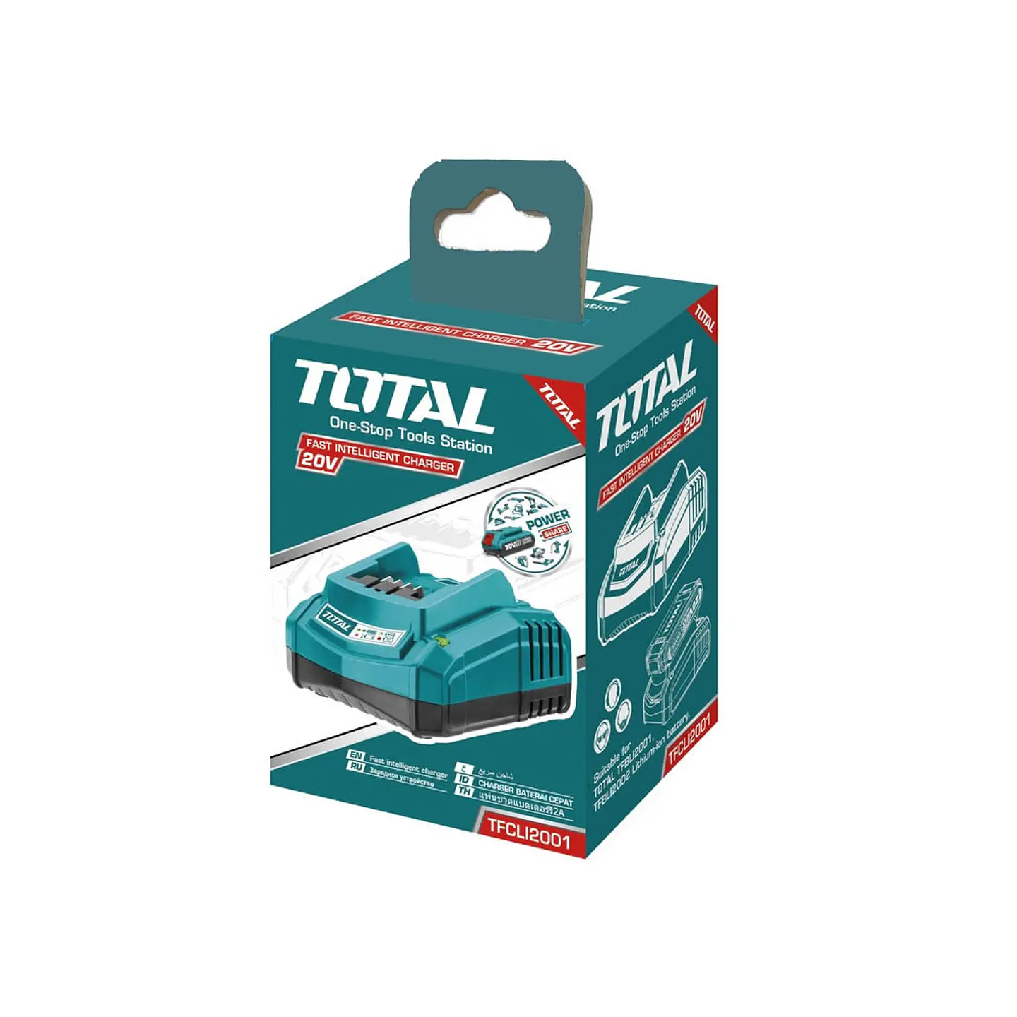 Cargador Rápido De Batería Inteligente 20v 2.0ah Total 2