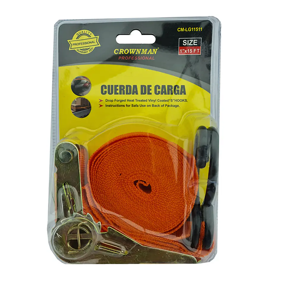 Eslinga Cinta Amarre Con Ratchet 1 Pulgada X 15 Ft Crownman 1