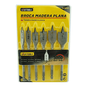 Juego Set De Mecha De Madera Para Taladro 6 Pieza Uyustools