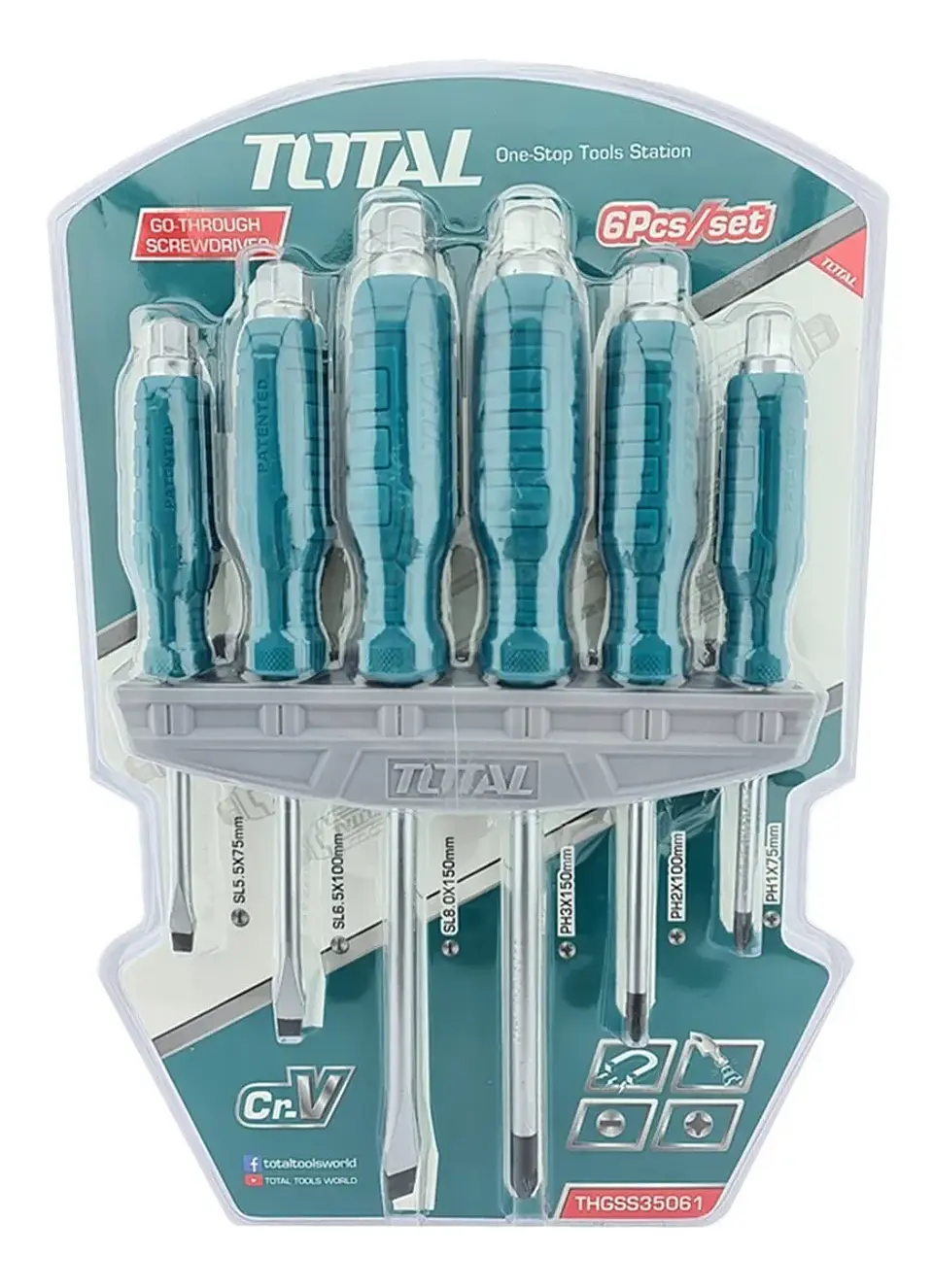 Set De Destornilladores De Golpe 6 Piezas Total Thgss35061 2