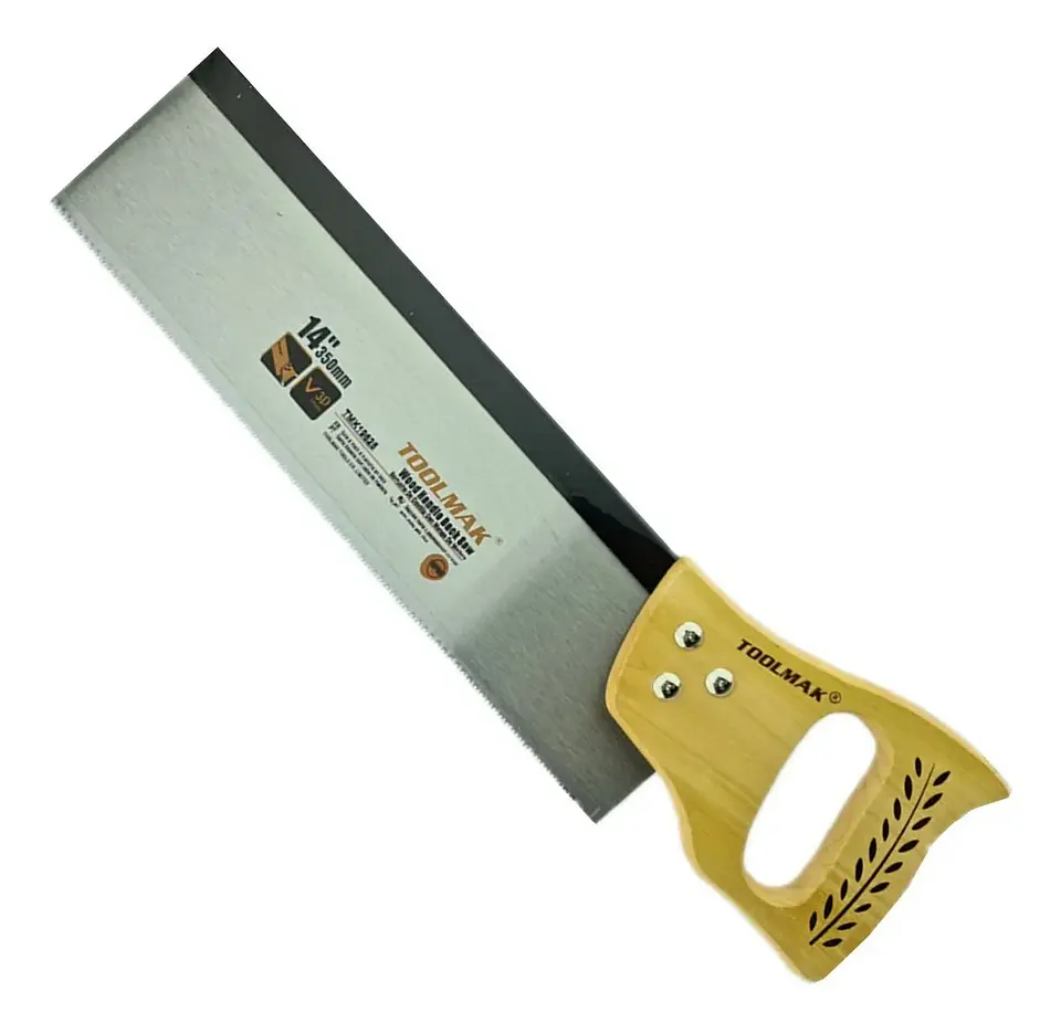 Serrucho Sierra Costilla Con Mango Madera 350mm Toolmak 1