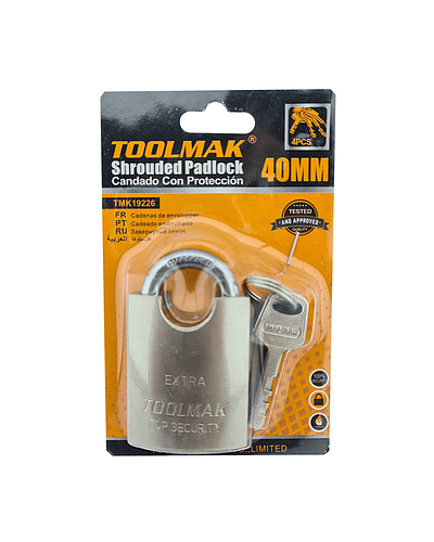 Candado De Seguridad Con Proteccion Acero 40mm Toolmak