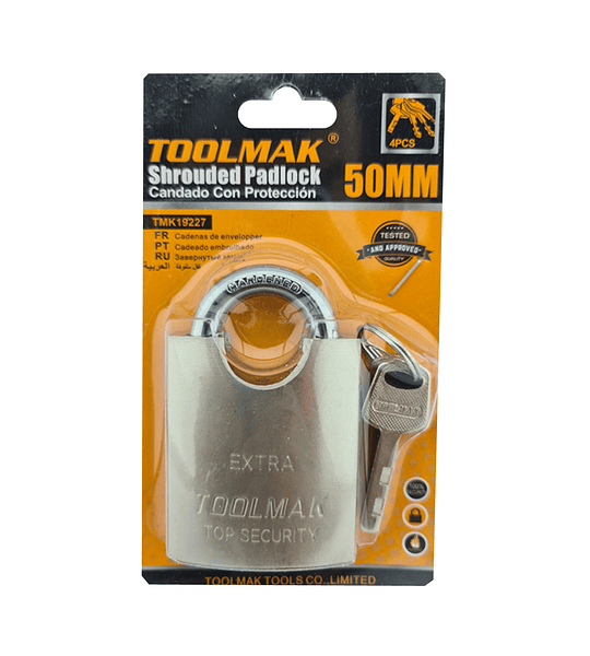 Candado De Seguridad Con Proteccion Acero 50mm Toolmak