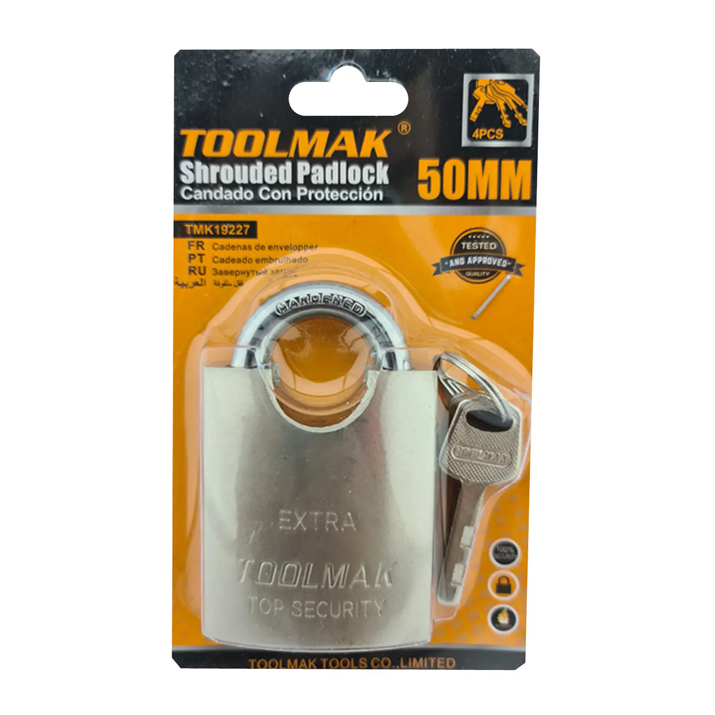 Candado De Seguridad Con Proteccion Acero 50mm Toolmak 2
