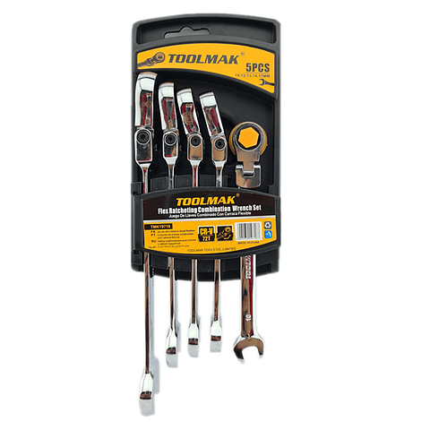 Juego De Llaves Articulada Corona Con Chicharra 5 Piezas Toolmak