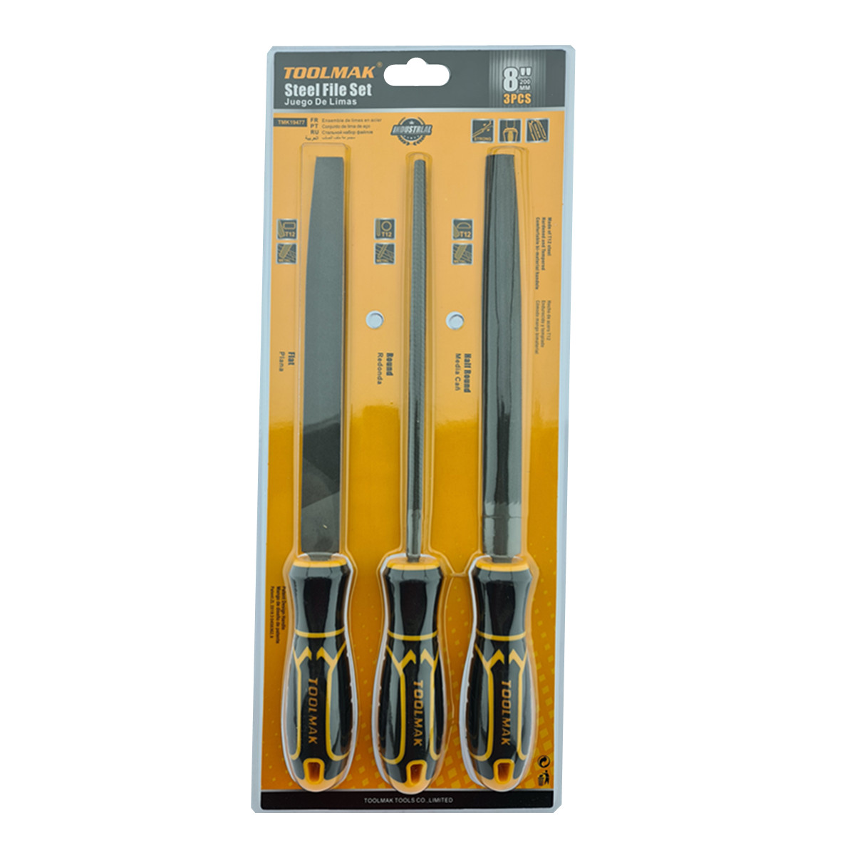 Kit Set Juego De Limas De Acero 3 Piezas 8 Pulgadas Toolmak