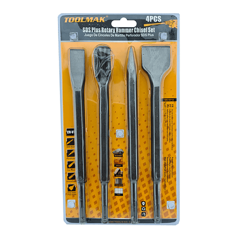 }Set Juego De Broca Para Rotomartillo Sds Plus 4 Pcs Cr-v Tmk