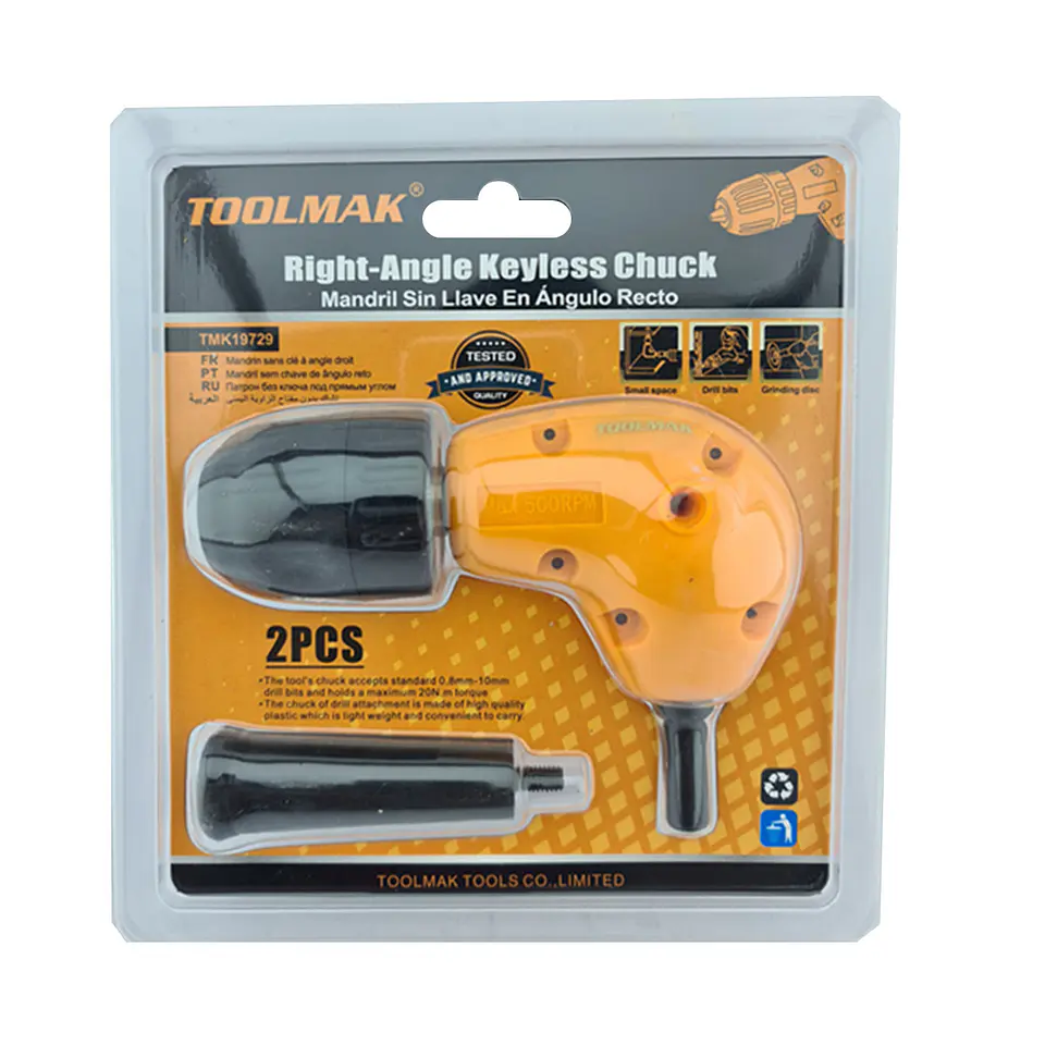 Mandril Sin Llave En Angulo Recto Para Taladro Toolmak 1