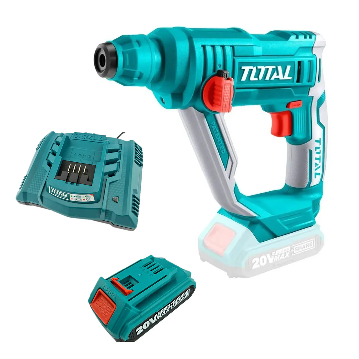 Rotomartillo Inalambrico Sds Plus 20v + Bateria + Cargador Total 1